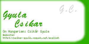 gyula csikar business card